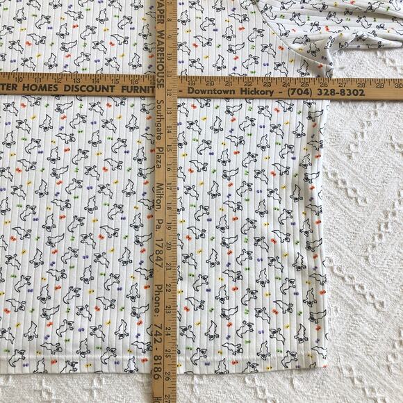 VTG Bobbie Brooks Ghost Print Mock Neck Ribbed Top 2X USA Retro Halloween 90s - Picture 9 of 9